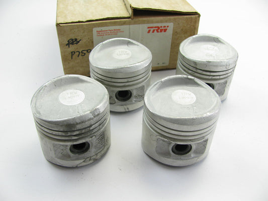 (4) TRW L3097F Forged Engine Piston - Standard 1981-1983 Ford Mercury 1.6L-L4