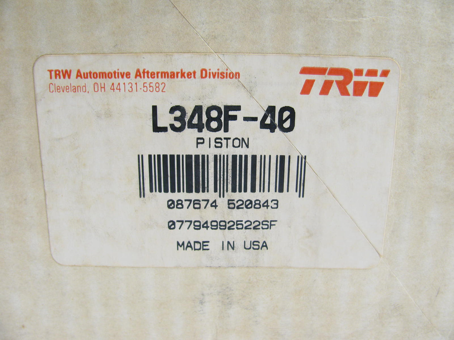 TRW L348F Piston .040'' 1975-80 Ford Tractor 3000 3600 3900 5600 5700