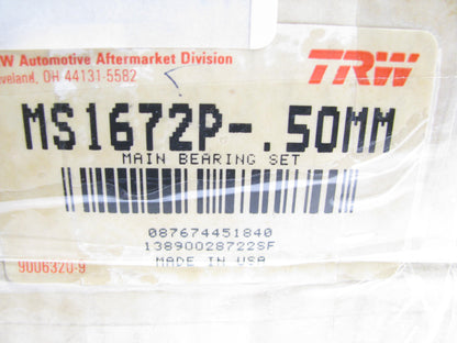 TRW MS1672P-50MM Engine Main Bearings .50mm For JOHN DEERE 8630 8640
