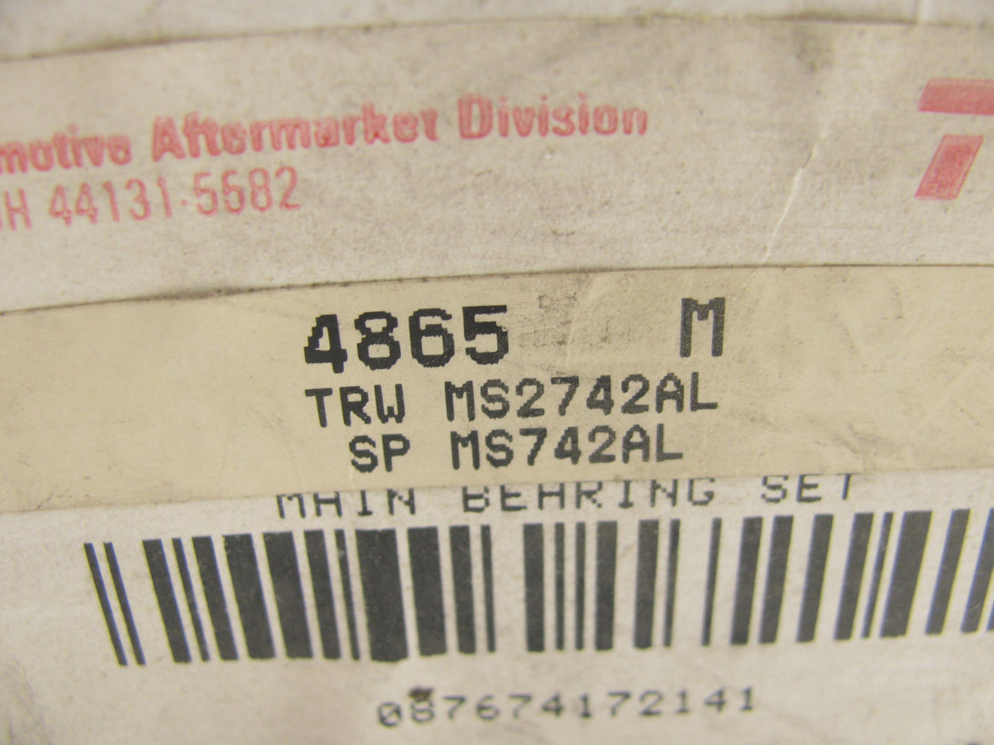 TRW MS2742AL Engine Main Bearings - Std 1962-1973 Ford 1.2L 1.3L 1.6L