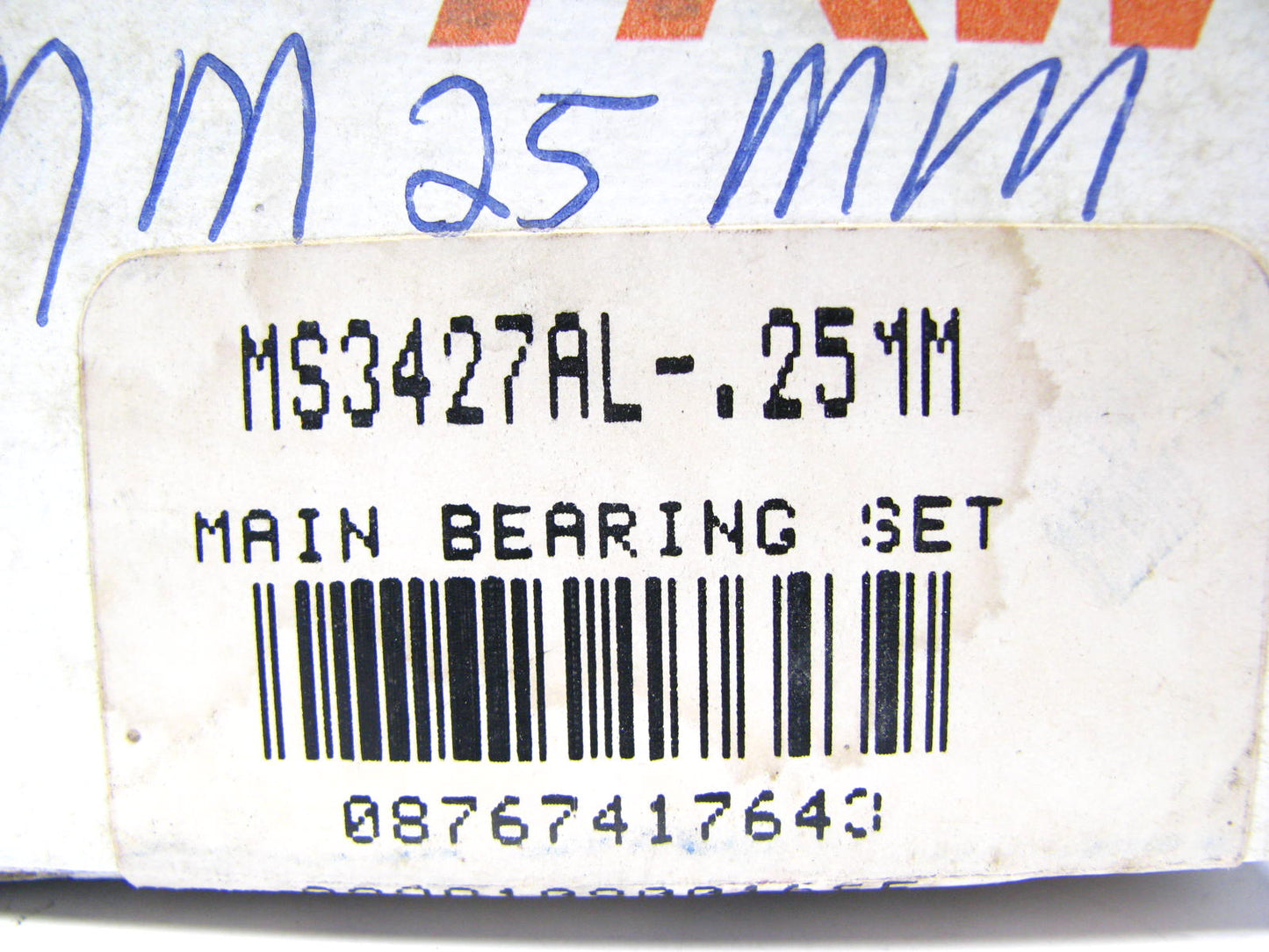 TRW MS3427AL-25MM Engine Main Bearings .25mm for 1984-1994 Ford 2.3L