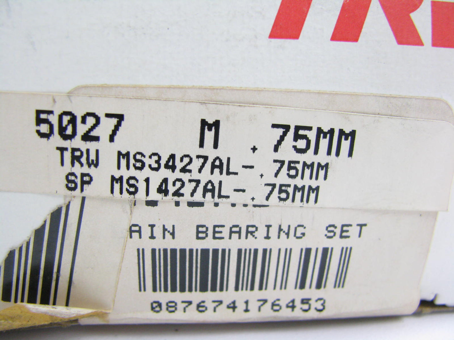 TRW MS3427AL-75MM Engine Main Bearings .75mm For 1984-1994 Ford 2.3L