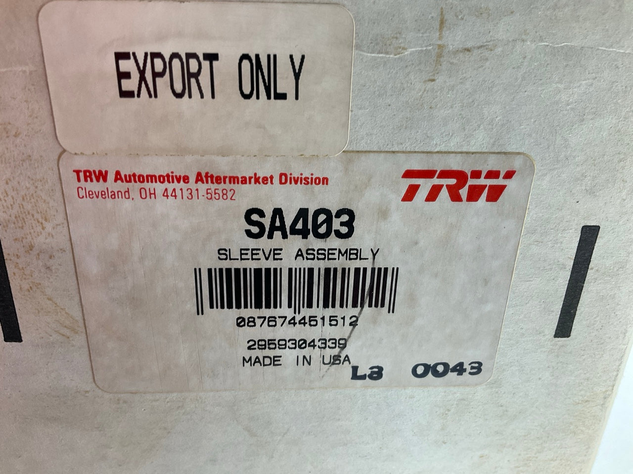 (4) TRW SA403 Cylinder Sleeve Liner, Piston, Rings Kit Allis-Chalmers D2200, 433