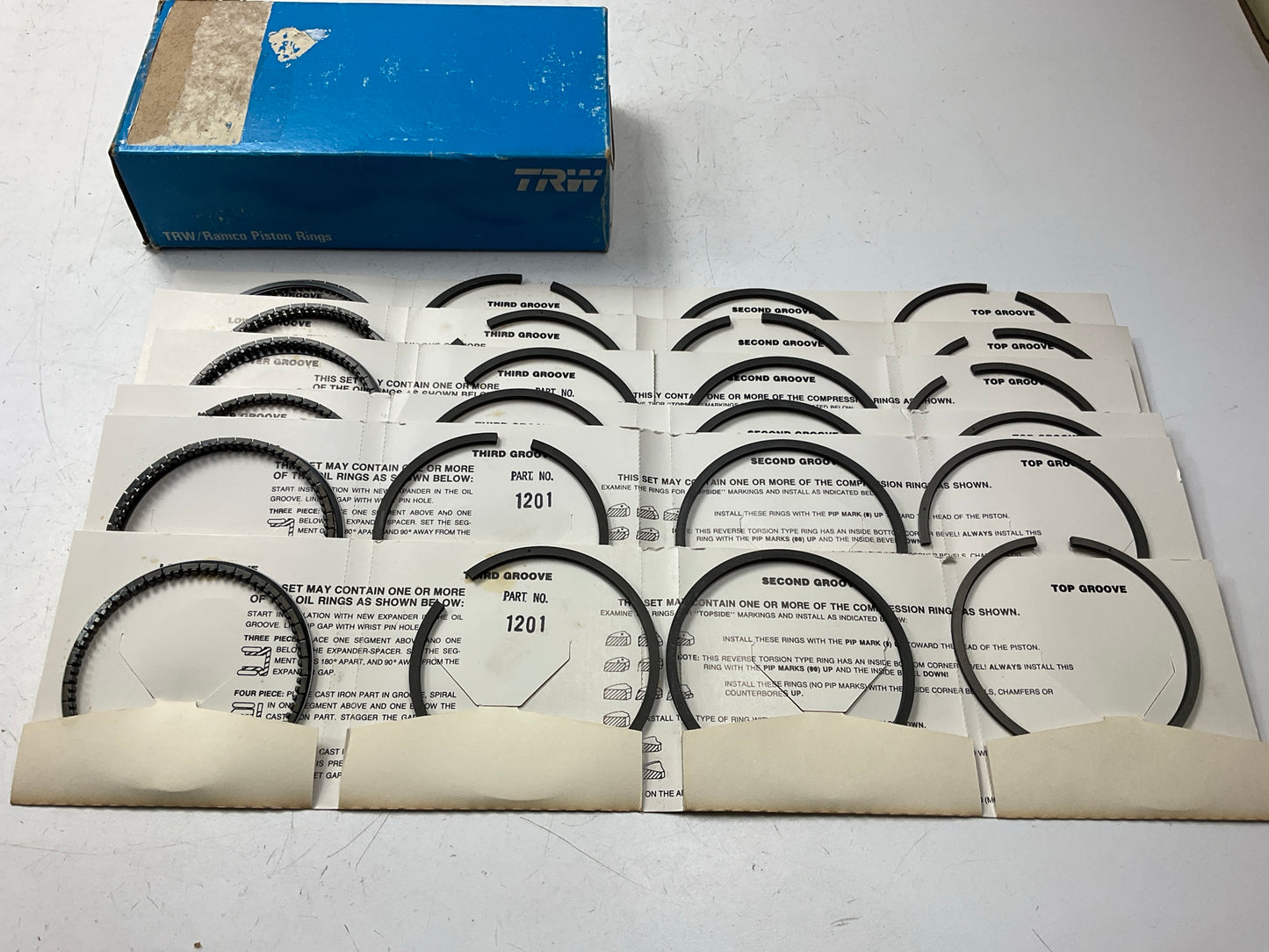 TRW T1201 Engine Piston Rings - Standard 1952-1953 GMC 228-L6