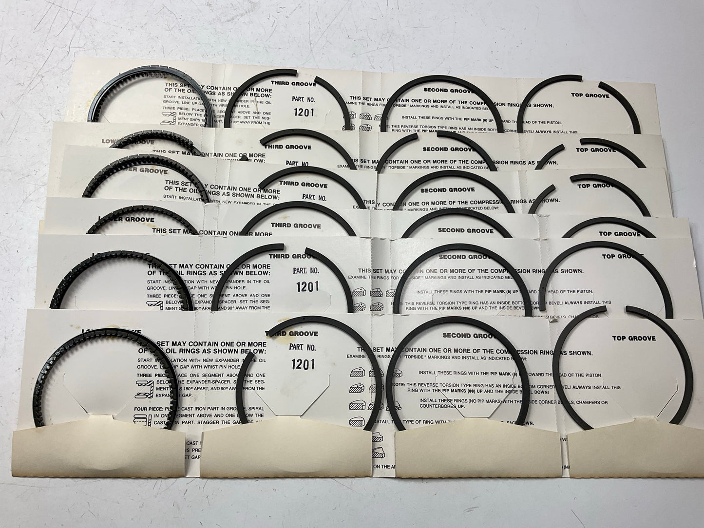 TRW T1201 Engine Piston Rings - Standard 1952-1953 GMC 228-L6
