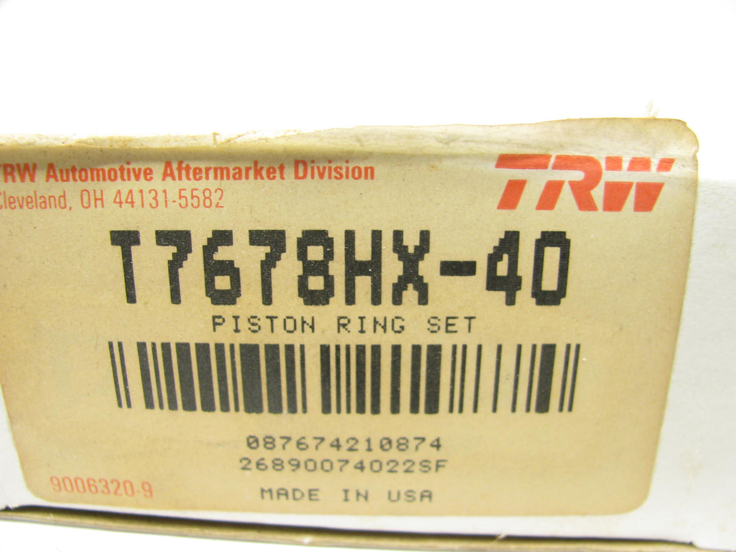 TRW T7678HX-40 Piston Ring Set For Chevy 400 SBC W/ 4.125'' Bore - .040'' Size