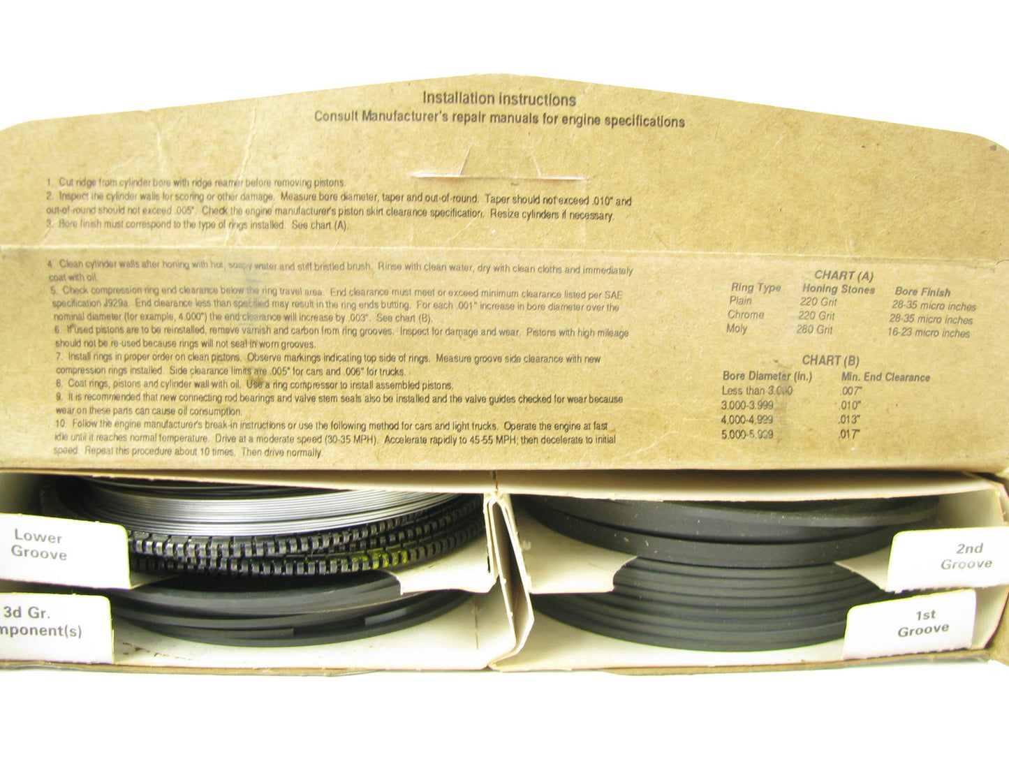 TRW T8123MX Piston Rings - STANDARD SIZE - CHEVY 454 V8 BIG BLOCK
