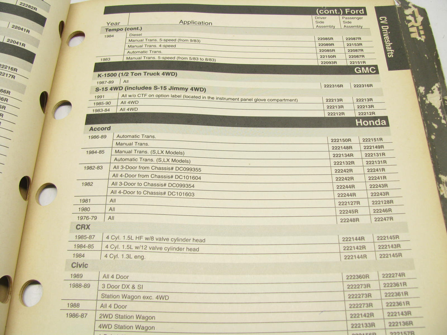 TRW X-4025 Constant Velocity CV Shaft Catalog - Domestic & Import 1992, 39 Pages