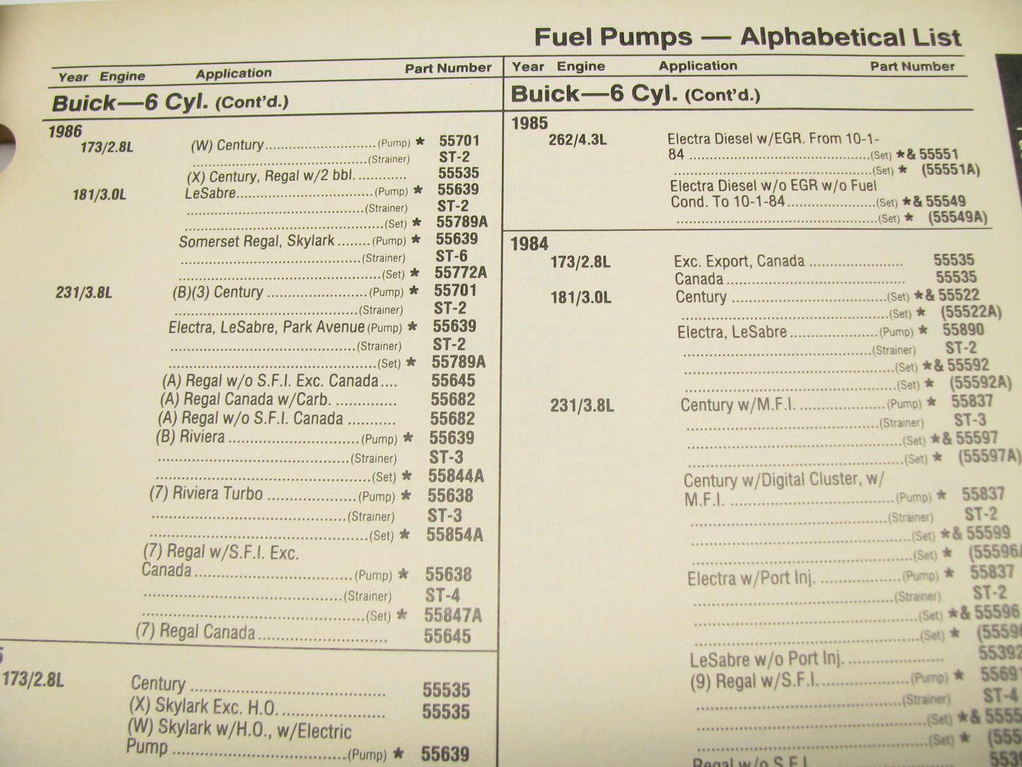 TRW X3006 Fuel Pumps Catalog - Domestic Import Industrial Performance 1990