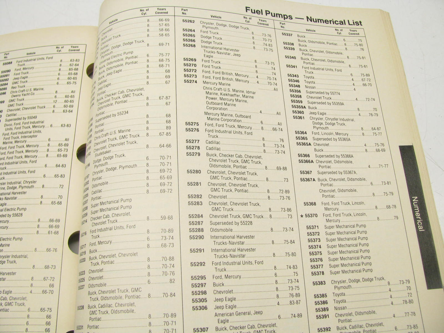 TRW X3006 Fuel Pumps Catalog - Domestic Import Industrial Performance 1990