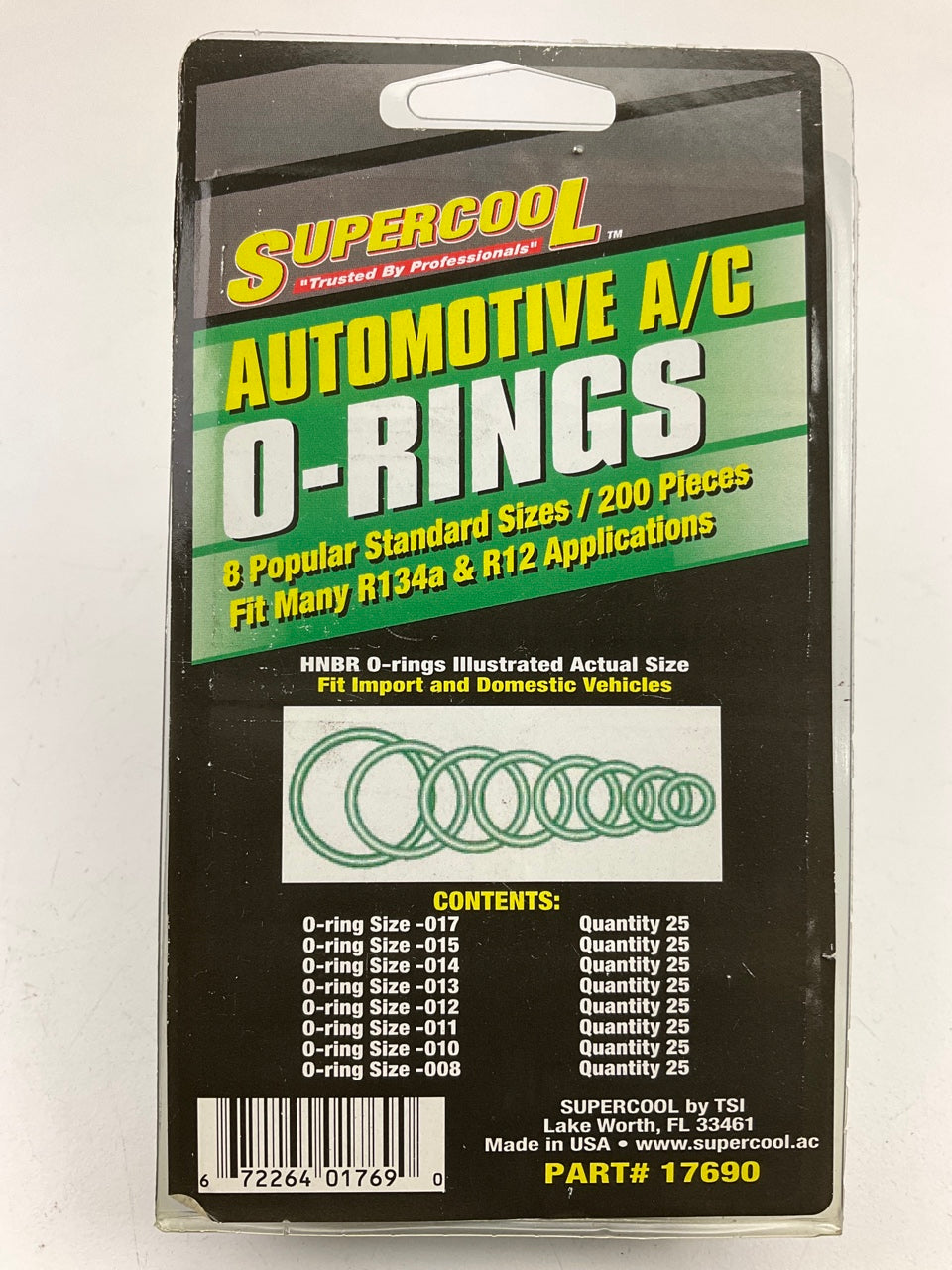 TSI Supercool 17690 Air Conditioning HNBR A/C O-Ring Assortment - 200 Piece Kit