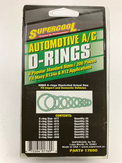 TSI Supercool 17690 Air Conditioning HNBR A/C O-Ring Assortment - 200 Piece Kit