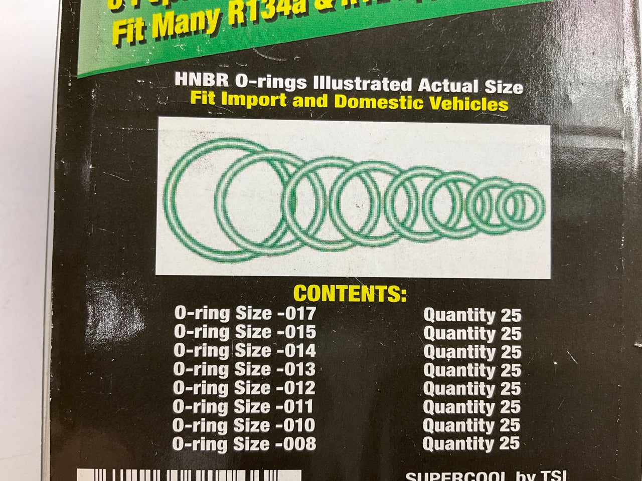 TSI Supercool 17690 Air Conditioning HNBR A/C O-Ring Assortment - 200 Piece Kit