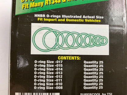 TSI Supercool 17690 Air Conditioning HNBR A/C O-Ring Assortment - 200 Piece Kit