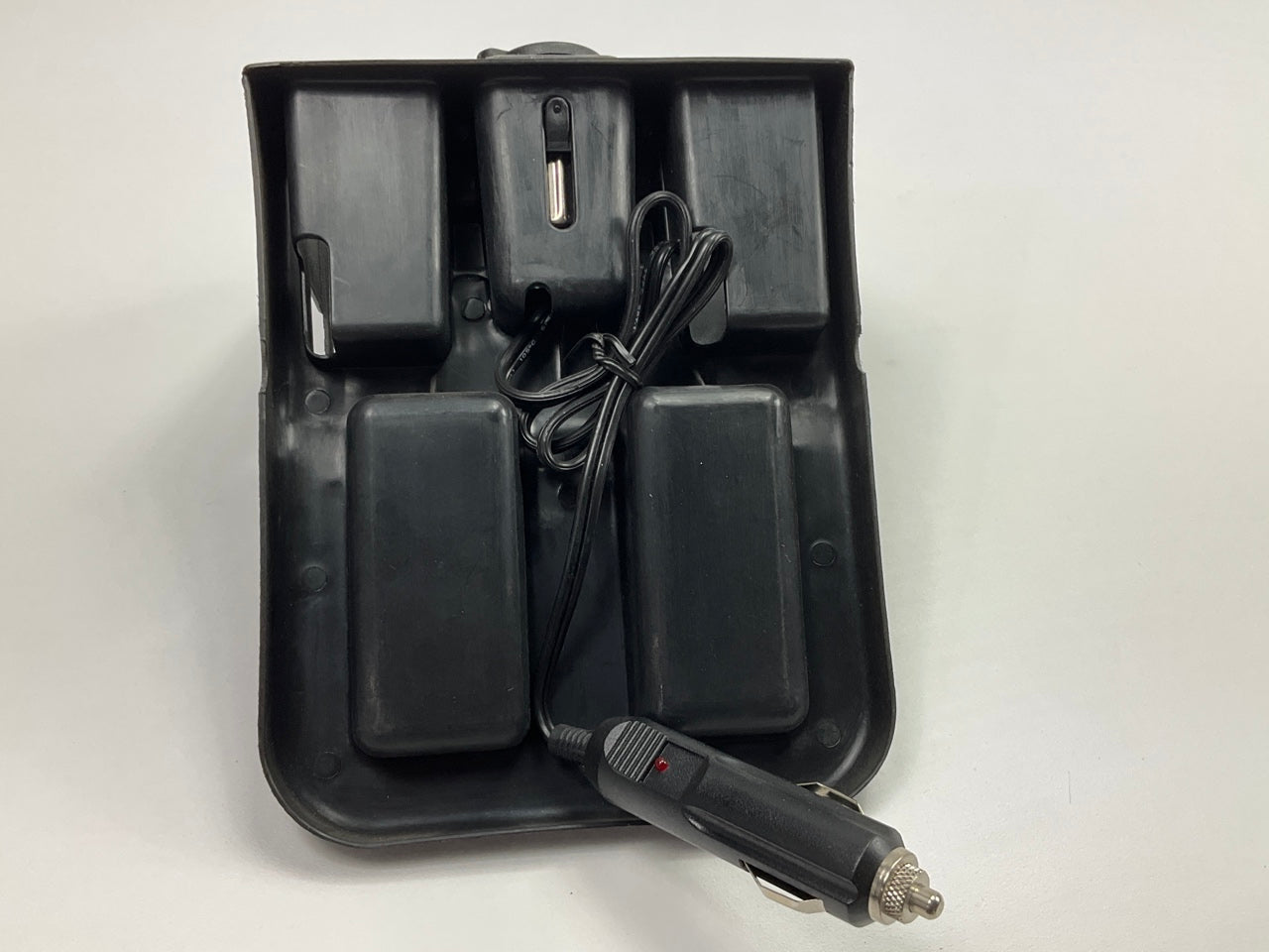 TSI 35120 Black 12V Dual Power Port 12 Volt Outlet And Cell Phone Holder Pocket