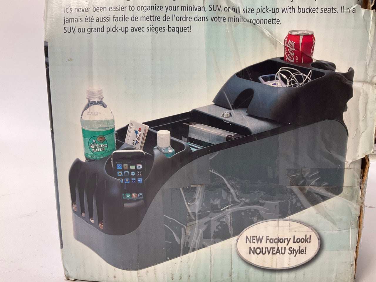 STAINED TSI 54214 Universal Truck SUV Clutter Catch Center Console W/ Cup Holder