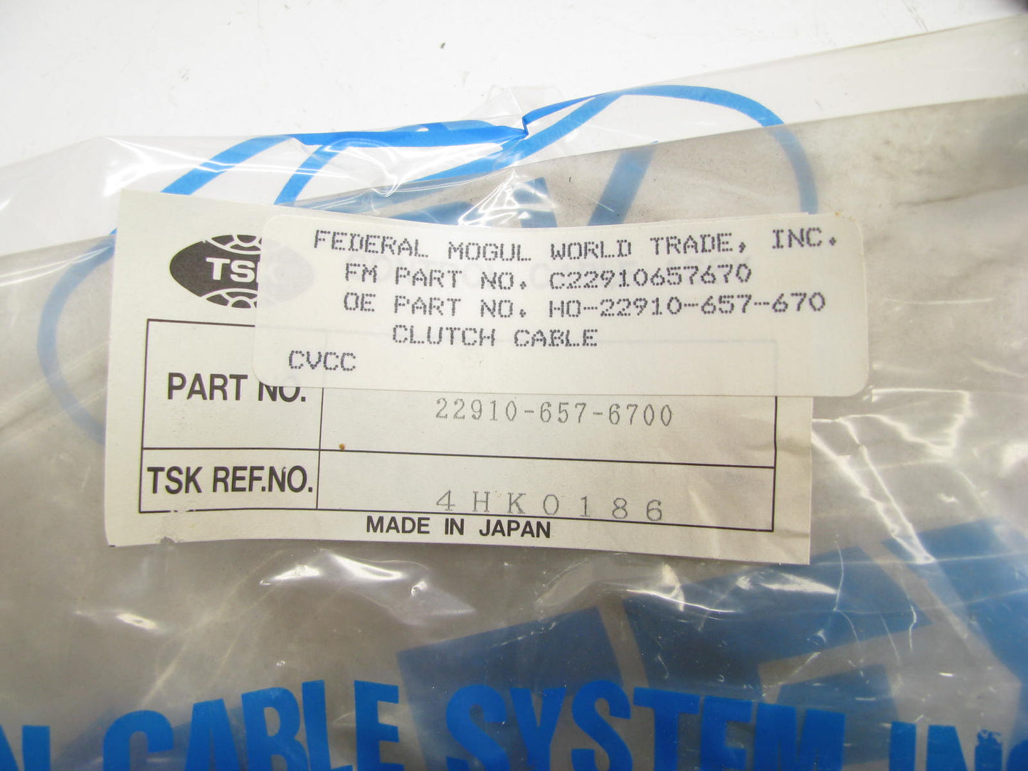 TSK 22910-657-670 Clutch Cable For 1975-1979 Honda Civic