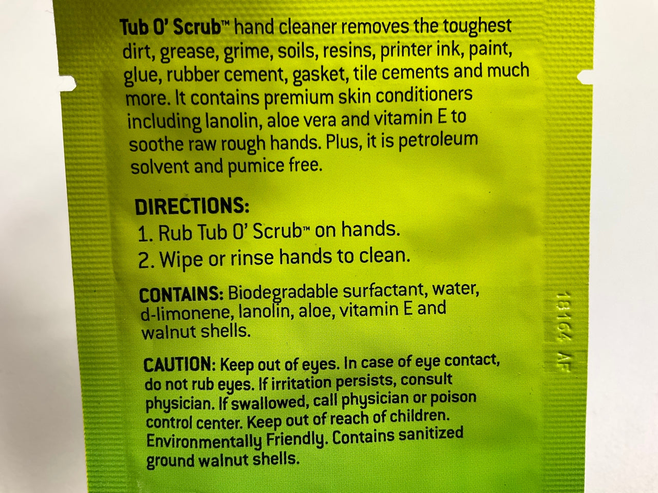 50 Packs -TUBOSCRUB TS01 Heavy Duty Hand Cleaner, Single Pouches