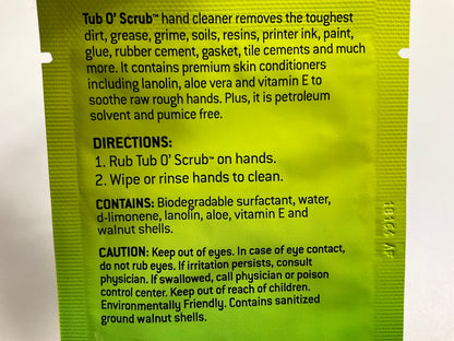 50 Packs -TUBOSCRUB TS01 Heavy Duty Hand Cleaner, Single Pouches