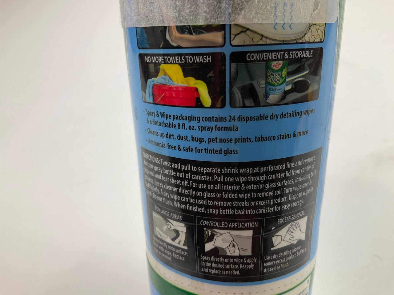 Turtle Wax Spray & Wipe 4-In-1 GLASS CLEANER Car Auto Mirror Windshield, Windows