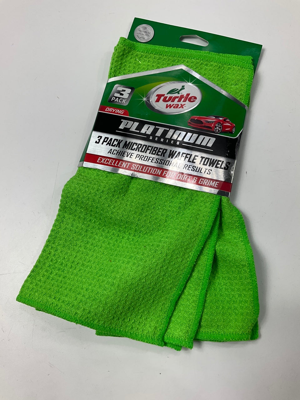 Turtle Wax TW-FT103 Microfiber Waffle Professional Car Drying Towels 12x12, 3/PK