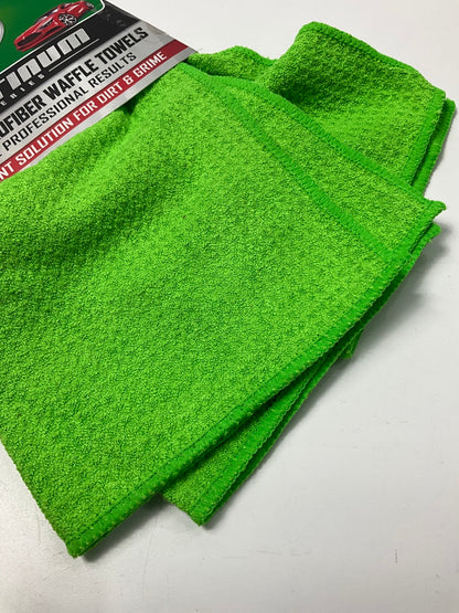 Turtle Wax TW-FT103 Microfiber Waffle Professional Car Drying Towels 12x12, 3/PK