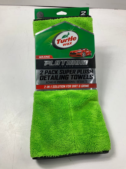 Turtle Wax TW-FT105 Platinum Series Green Super Plush Detailing Towels - 2 Pk
