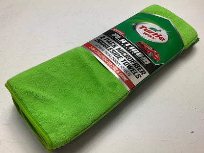 Turtle Wax Platinum 16'' X 16'' Green & Grey Double-Sided Microfiber Towel - 2 Pk