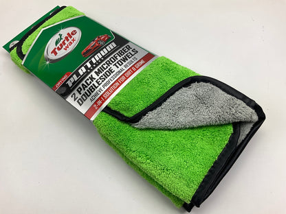 Turtle Wax TW-FT107 15''x15'' Platinum Wash & Dry Microfiber Towels Gray/Green 2PK