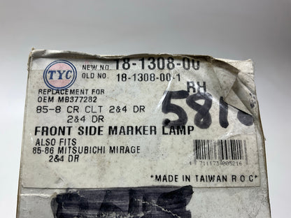 TYC 18-1308-00 Front Right Side Marker Light Lamp For 1985-86 Colt, Mirage