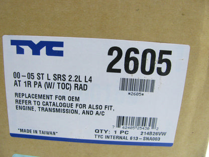 TYC 2605 Radiator - AUTOMATIC TRANSMISSION