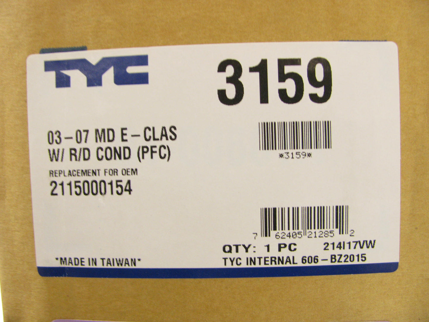 TYC 3159 A/C Condenser For 2003-2009 Mercedes-Benz E-Class