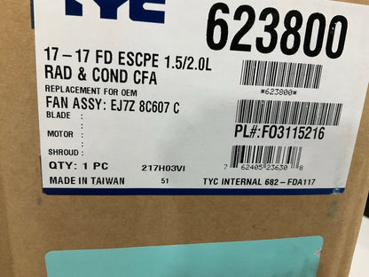 TYC 623800 Dual Radiator And Condenser Fan Assembly