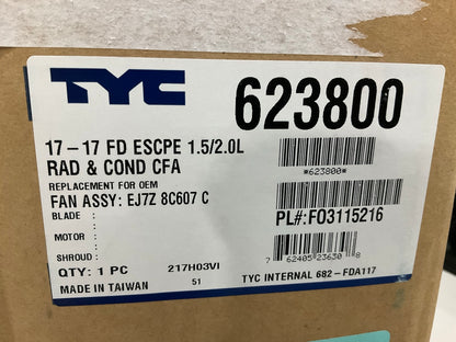 TYC 623800 Dual Radiator And Condenser Fan Assembly