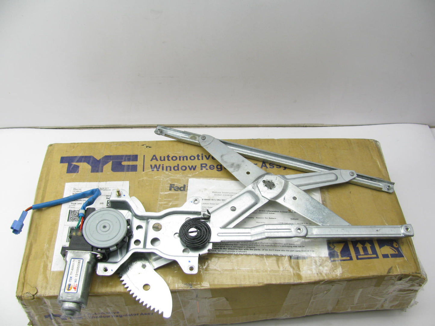 TYC 660094 Front Left Power Window Motor W/ Regulator 98-02 Chevy Prizm, Corolla