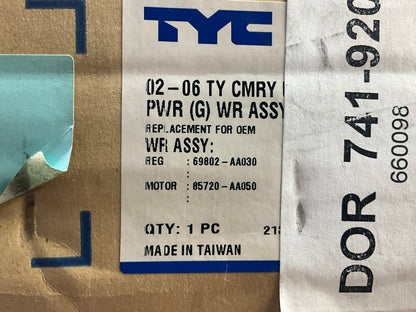 TYC 660098 Front Left Power Window Motor & Regulator