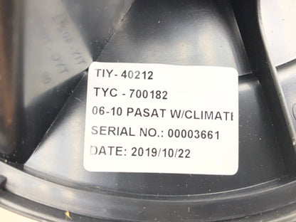 TYC 700182 HVAC Blower Motor With Fan 2006-2010 Passat, Jetta