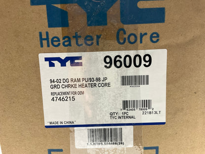TYC 96009 Heater Core For 94-01 Dodge Ram 1500 2500 3500, 1993-98 Grand Cherokee