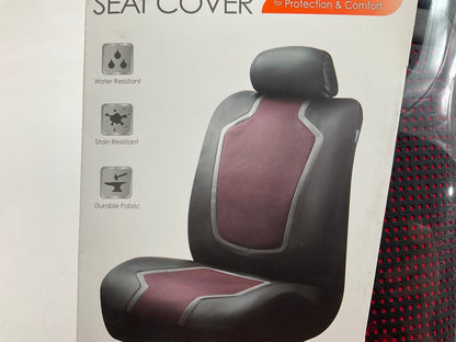 (2) TypeS 55968 Sporttex Perforated Red Bucket Seat W/ Adj. Headrest Seat Covers