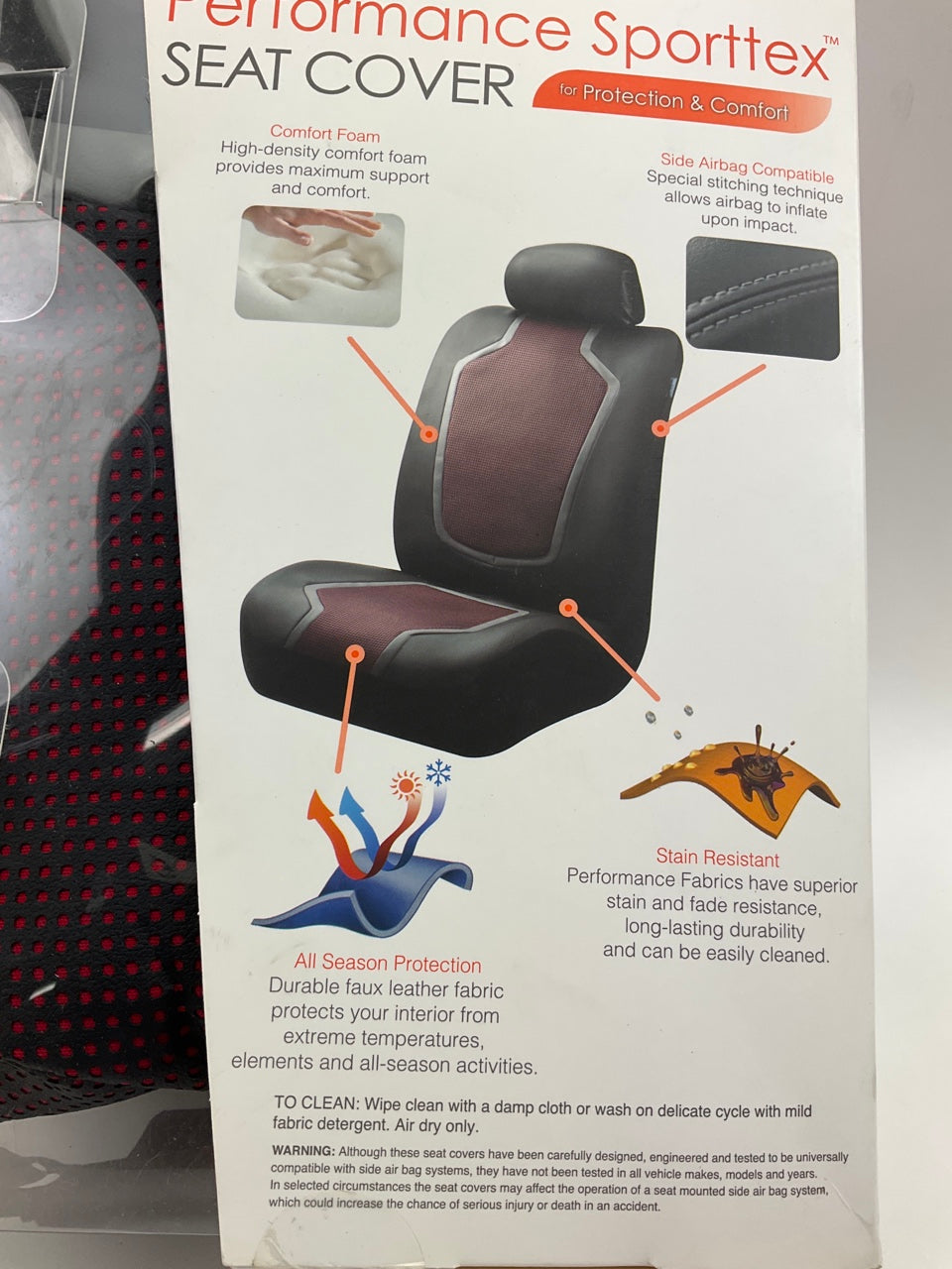 (2) TypeS 55968 Sporttex Perforated Red Bucket Seat W/ Adj. Headrest Seat Covers