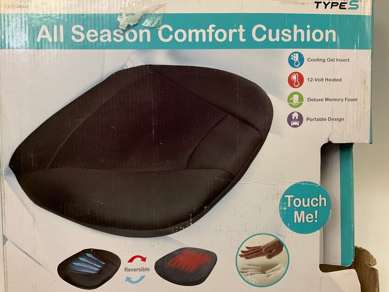 Type S CU53464-6 Comfort Seat Cushion - Heated, Powered By USB Plug