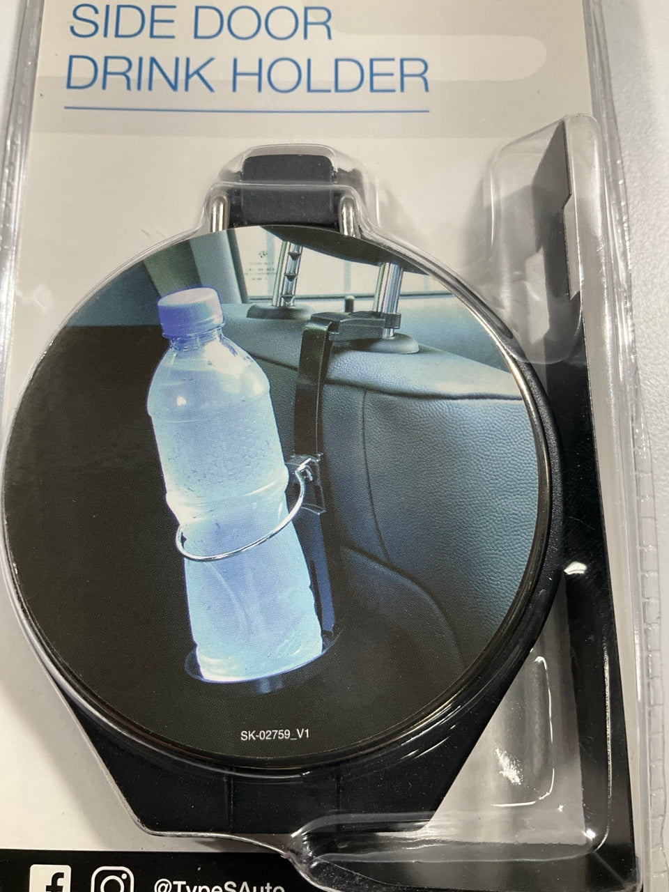 Type S DH02759-60/6 Door / Headrest Mount Drink Water Bottle Holder