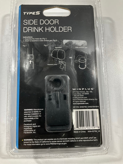 Type S DH02759-60/6 Door / Headrest Mount Drink Water Bottle Holder