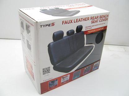 Type S SC31347-6 Type S Faux Leather Rear Seat Cover W/ Adjustable Zipper System