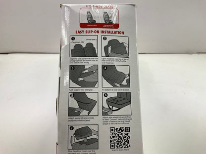 (2) Type S SC53692-6 Black Tristan Sport Quilt Seat Covers  (PAIR)