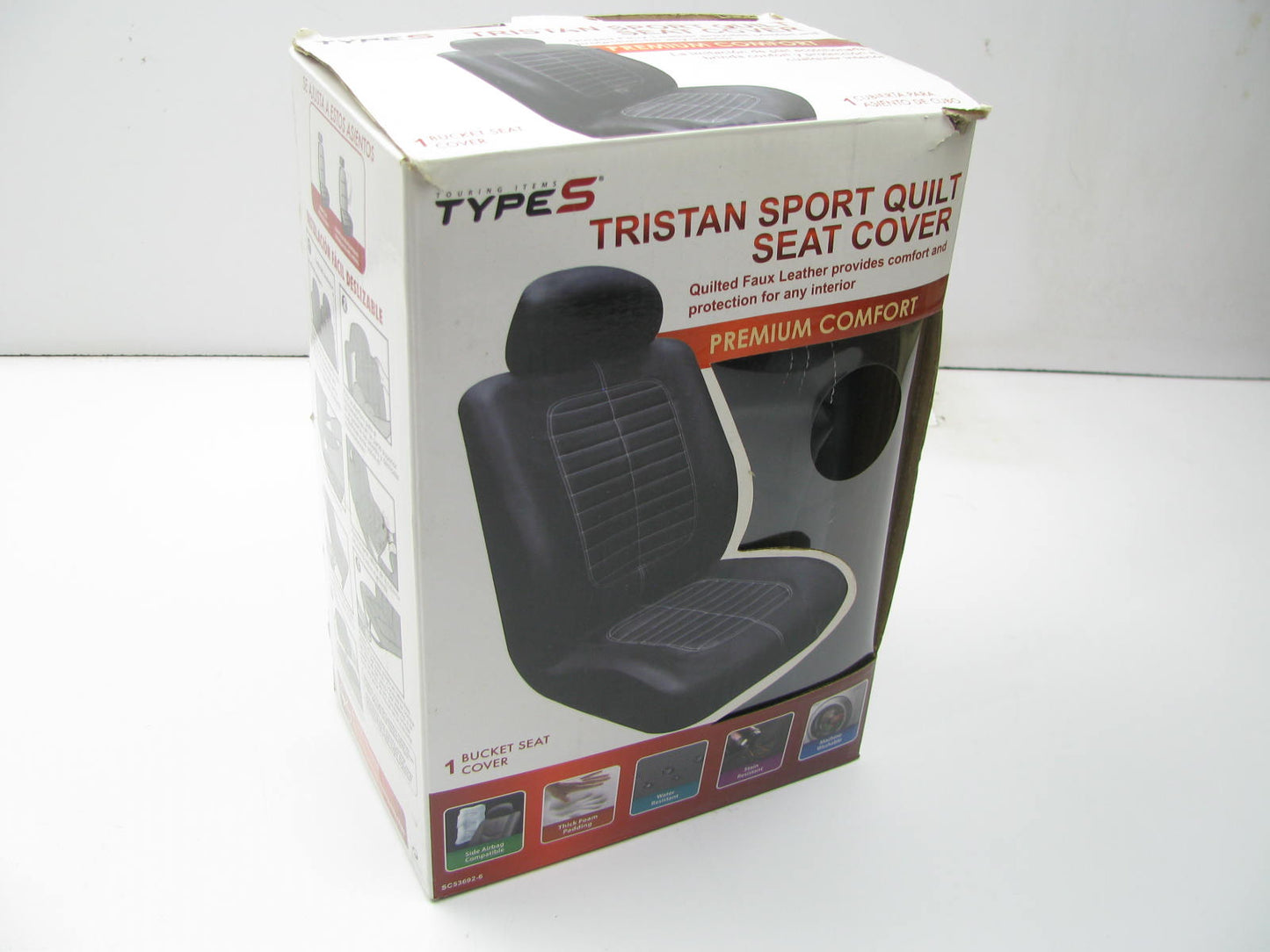 Type S SC53692-6 Black Tristan Sport Quilt Seat Cover