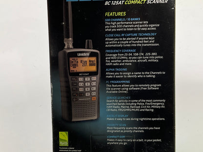 Uniden BC125AT Handheld Police Scanner Portable NASCAR Racing Fire EMS VHF UHF