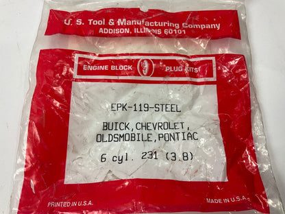 US Tool EPK-119-STEEL Freeze Expansion Plug Set For 1985-1996 Buick 3.8L 4.1L-V6