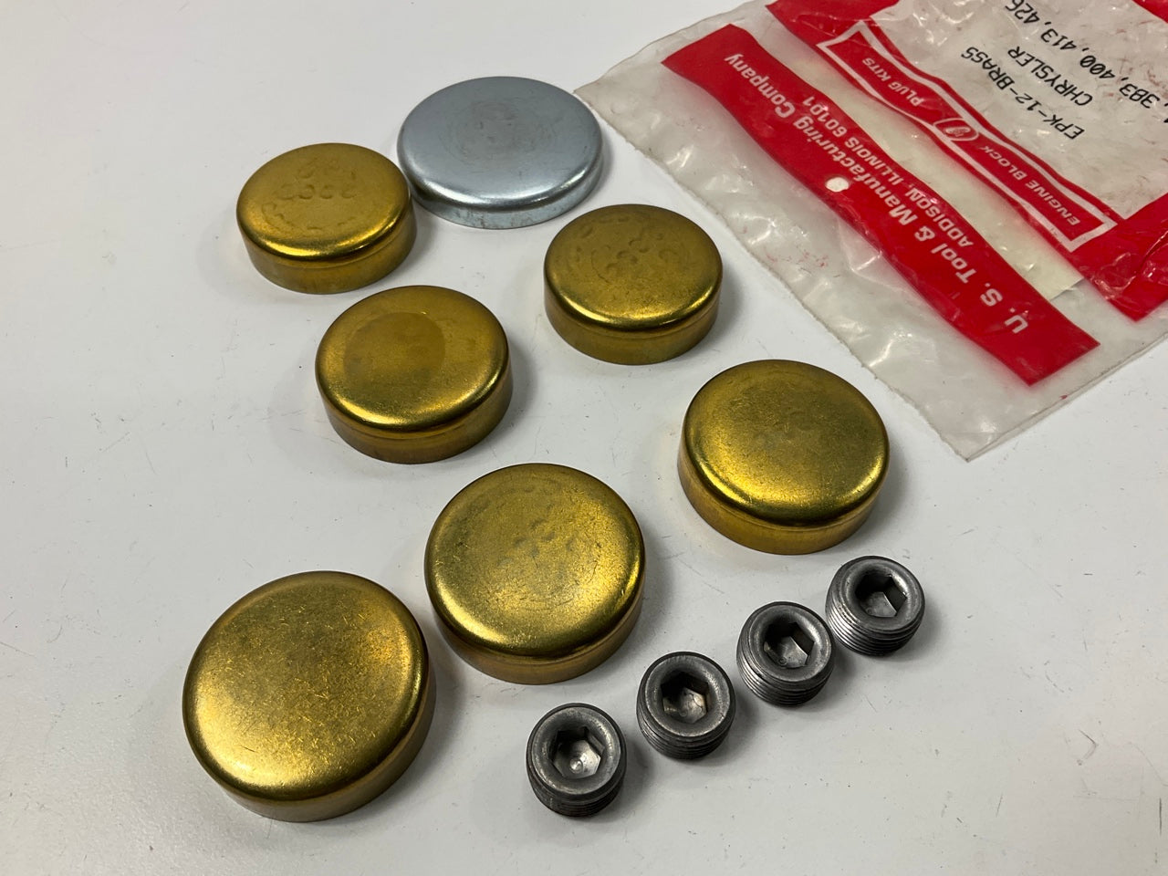 US Tool EPK-12-BRASS Expansion Plug Set For Chrysler 361 383 400 413 426 440-V8
