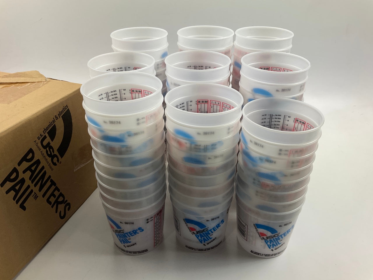 90 Cups Total - USC 36174 Quart Painters Pail Paint Mixing Cups